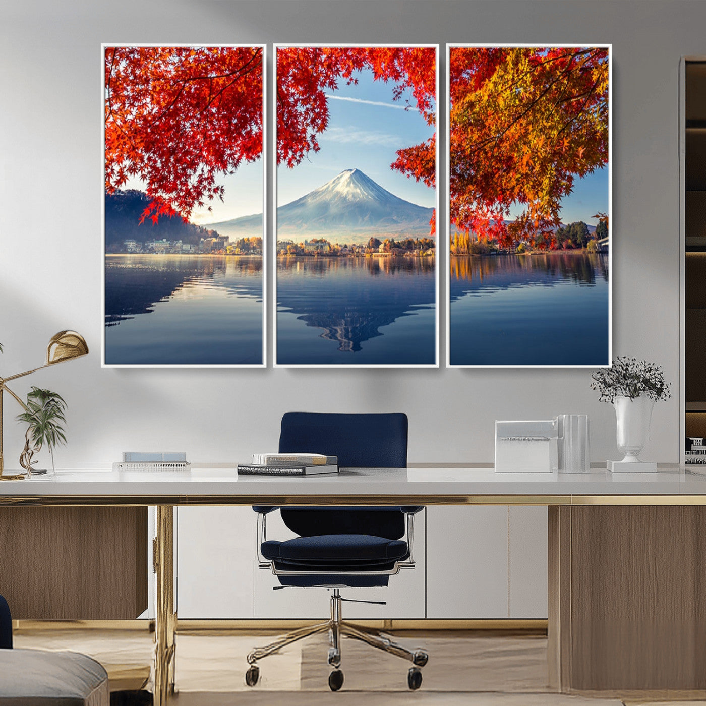 -Mount Fuji Canvas Wall Art Japan Autumn Mountain Canvas Print Wall Art