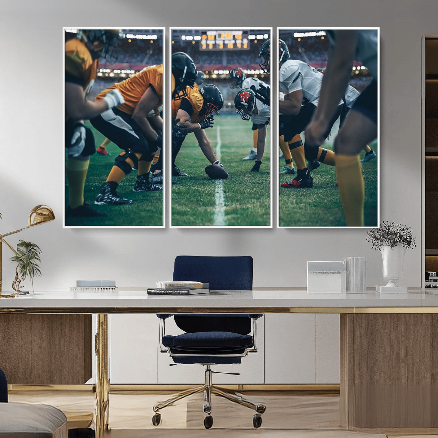 -American Football Playing Wall Art Canvas Print