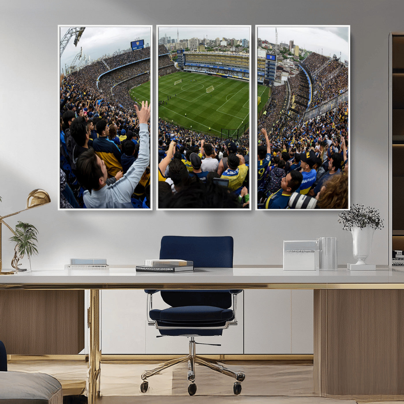 23173-MGV-CV-36X24-Boca Juniors Soccer Team Print - Buenos Aires Bombonera Stadium Wall Art Canvas Print