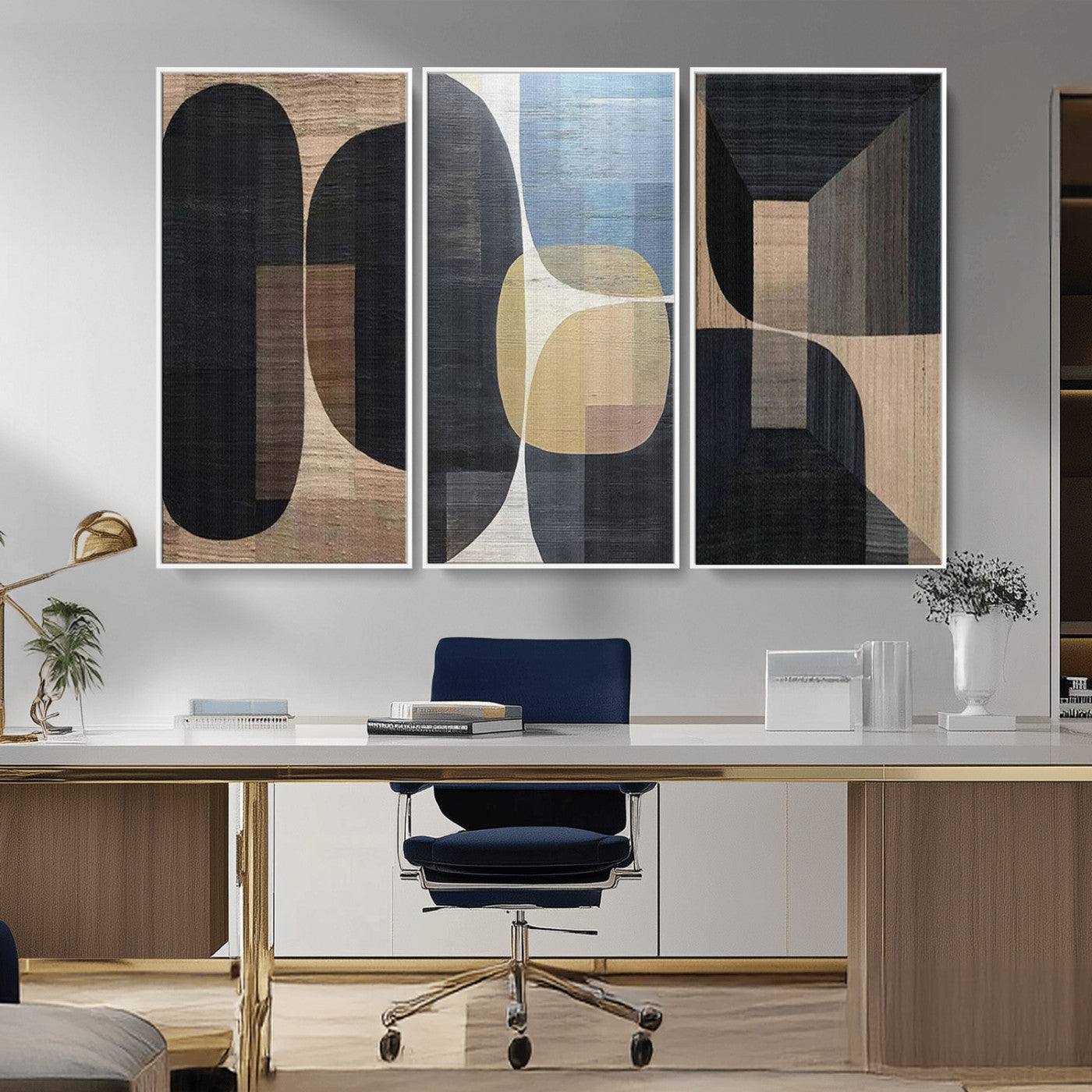 75252-MGV-CV-36X24-Minimalist Wabi Sabi Abstract Geometric Wall Art Canvas Print – Modern Minimalist Shapes – Ready to