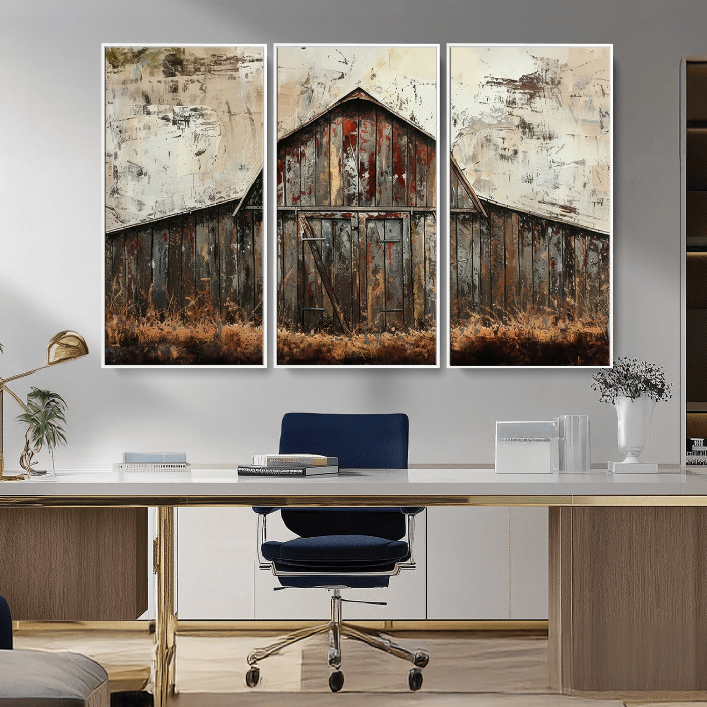 -Rustic Barn Wall Art | Farmhouse Wall Decor Canvas Print | Ready to Hang Barn Decor for Cabin or