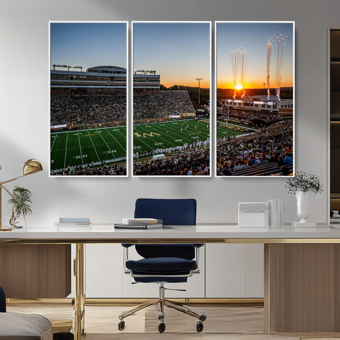 29253-MGV-FC-48X32-3P_White-Demon Deacons Football Team Print Canvas- Winston-Salem Allegacy Federal Credit Union Stadium Wall