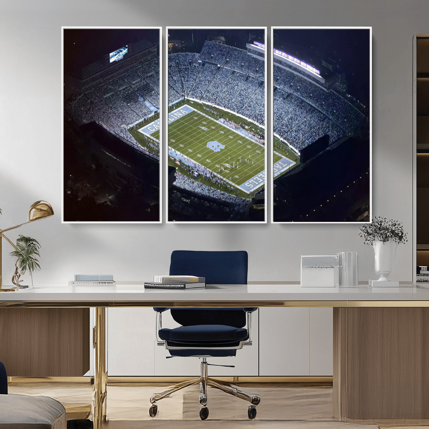 88375-MGV-CV-36X24-University of North Carolina Tar Heels Football Team Print - Chapel Hill Kenan Memorial Stadium
