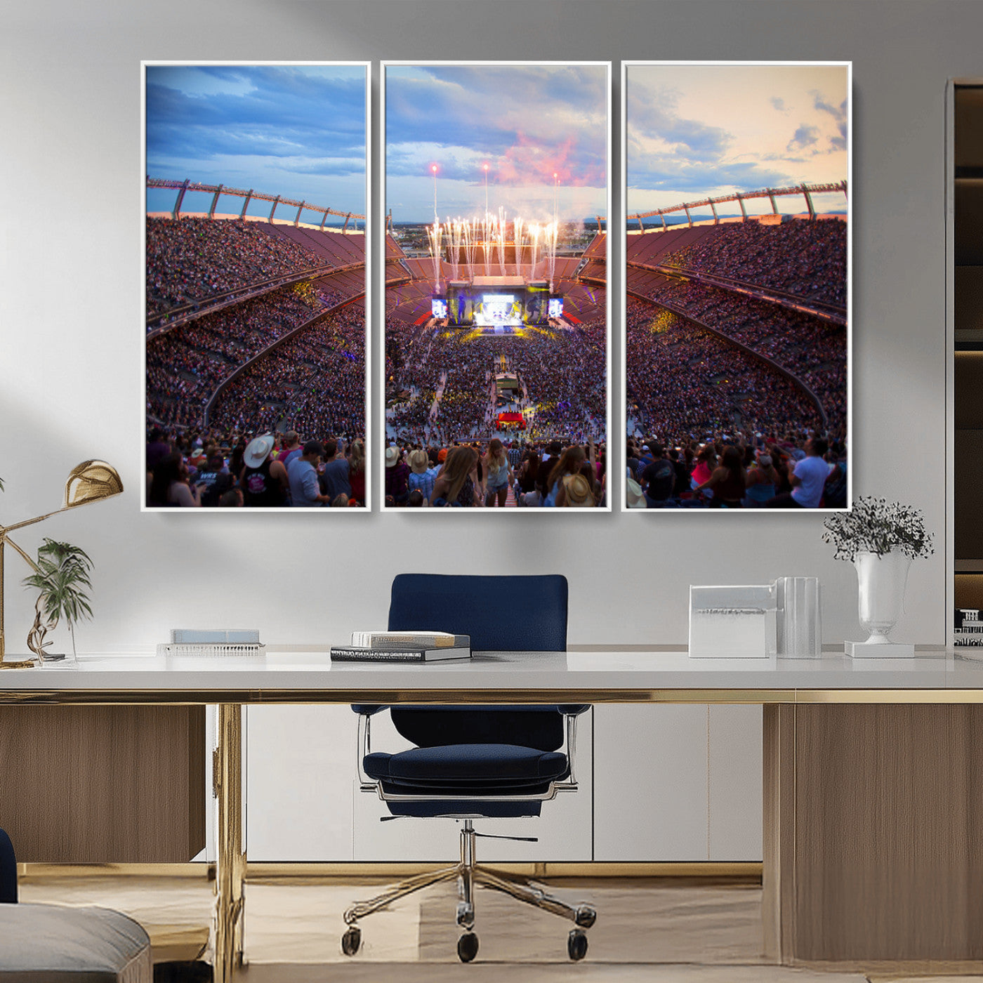 -Denver Broncos Football Team Print Canvas- Empower Field at Mile High Stadium Wall Art Canvas Print