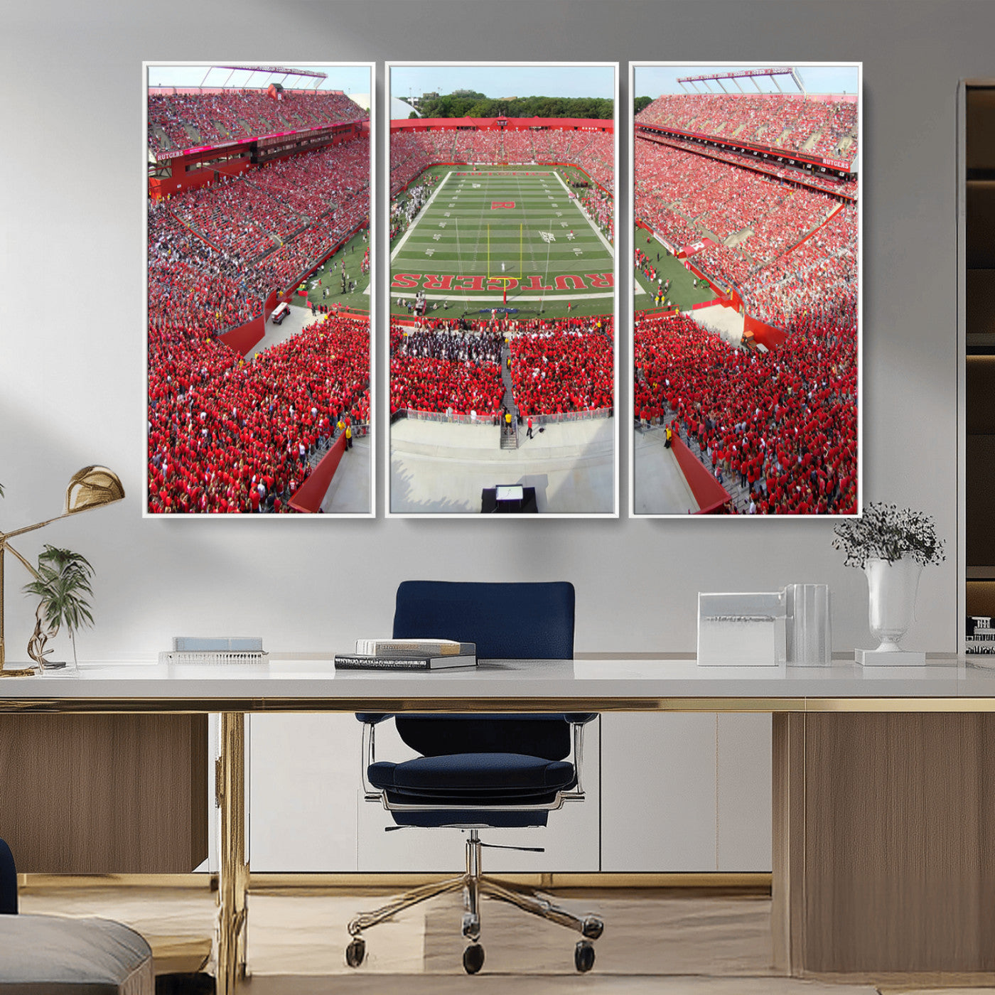 -Rutgers Scarlet Knights Football Team Print - Piscataway SHI Stadium Wall Art Canvas Print