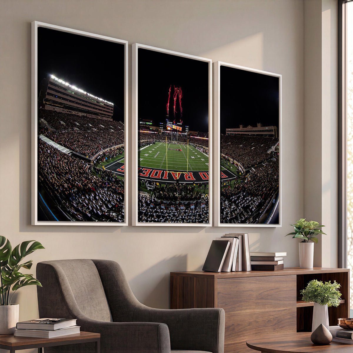 83122-PAN-FL-20X10 - Framed Texas Tech Red Raiders Stadium Canvas, Texas Tech Red Raiders Football Team Print - Lubbock