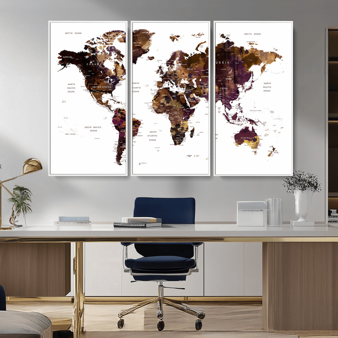 -Push Pin World Map Canvas Print – Travel Tracker Wall Art for Couples, Perfect Anniversary Gift for Home or Office Decor