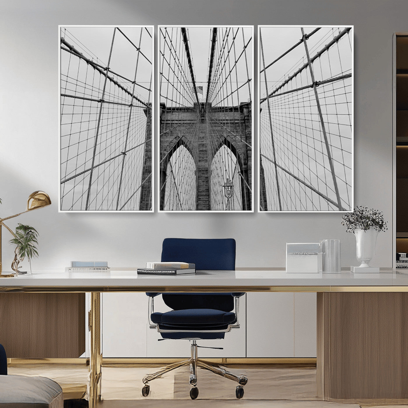 -Large Brooklyn Bridge Wall Art Canvas Print