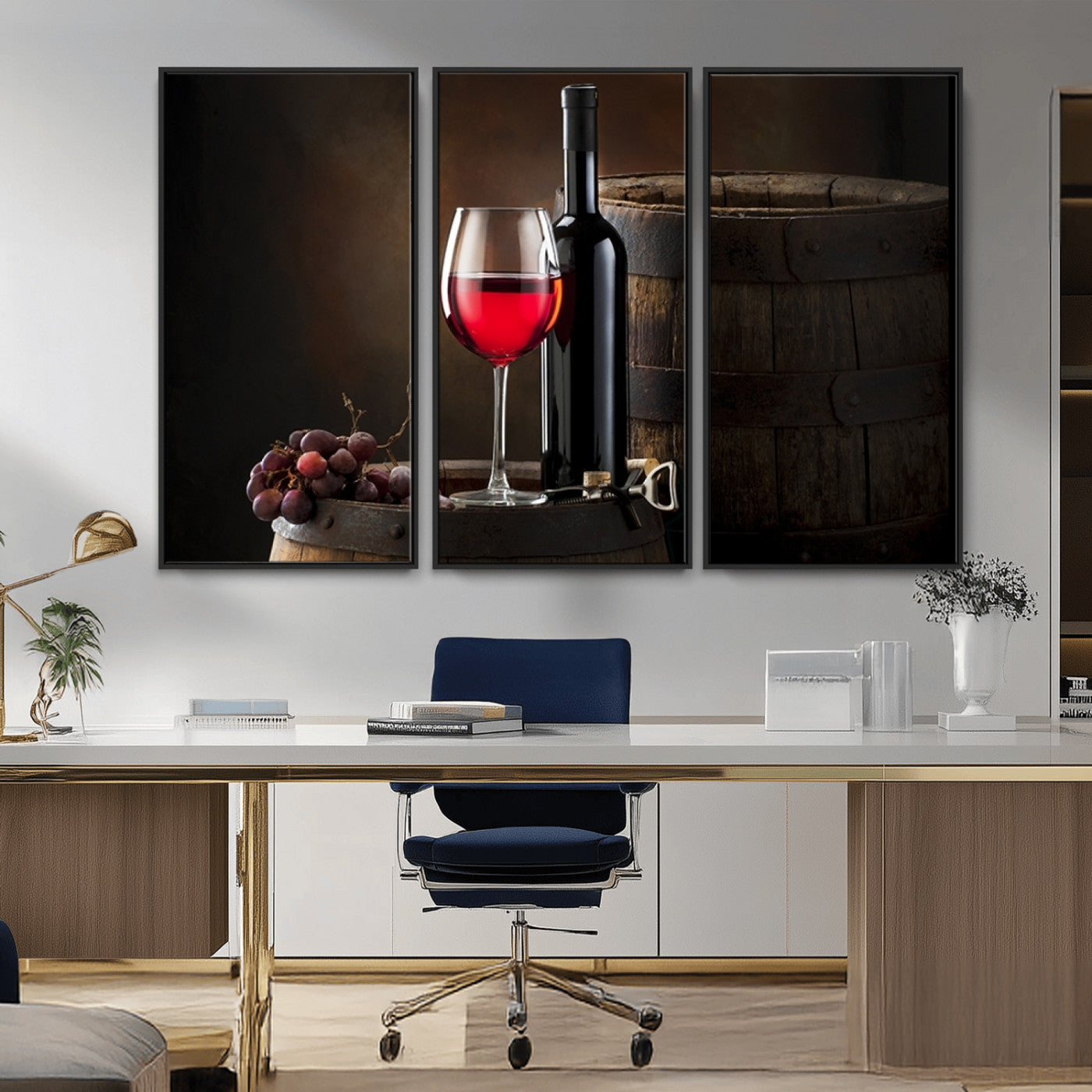 -Red Wine and Bottle Canvas Print