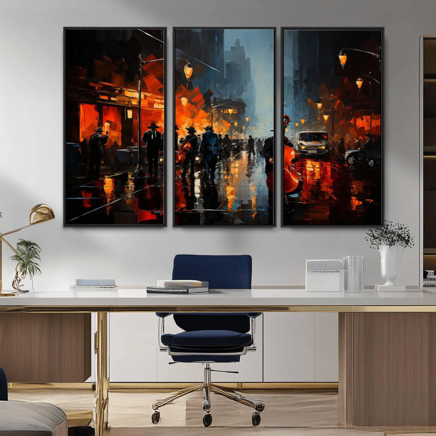 -Winston Porter Jazz Wall Art - African American Music Canvas - Abstract Colorful Music Art - Framed