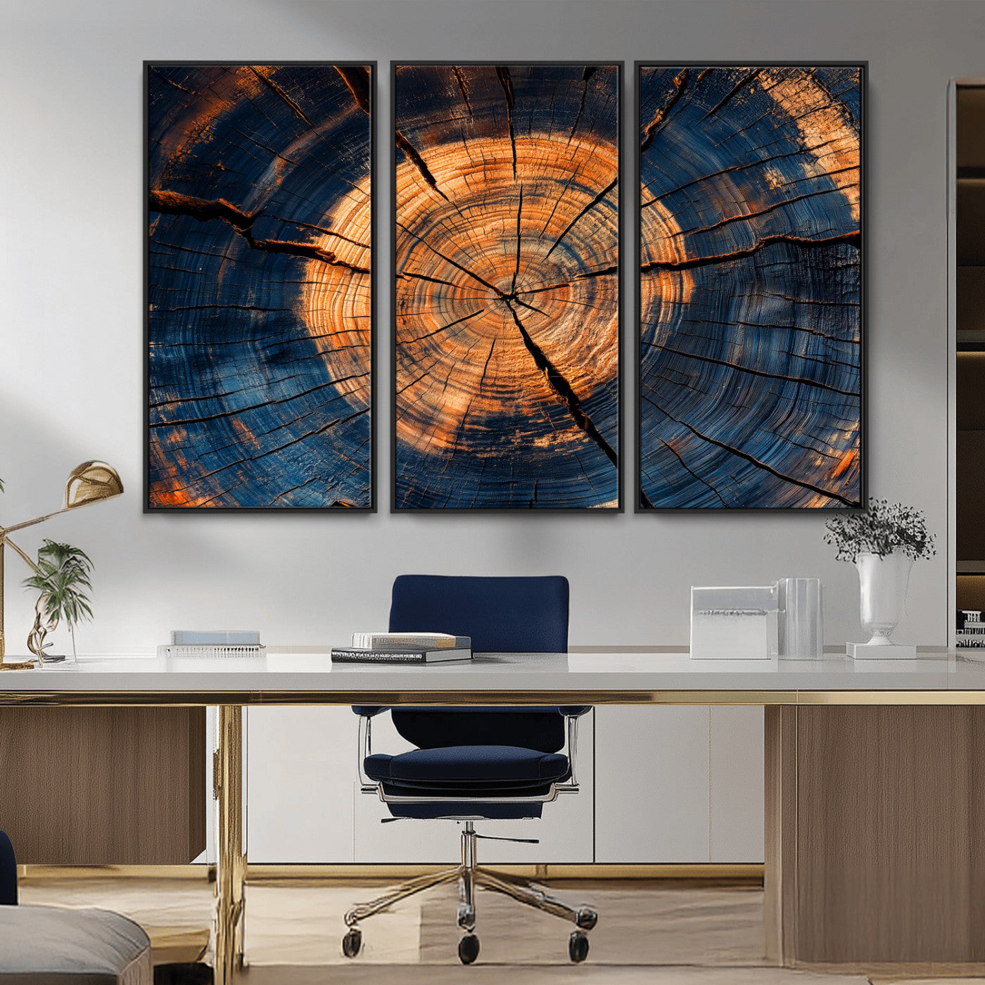 18975622-MGV-CV-36X24-Burnt Wood Wall Art Canvas Print – Framed Aged Timber Tree Artwork, Rustic Decor Perfect for Home, Office