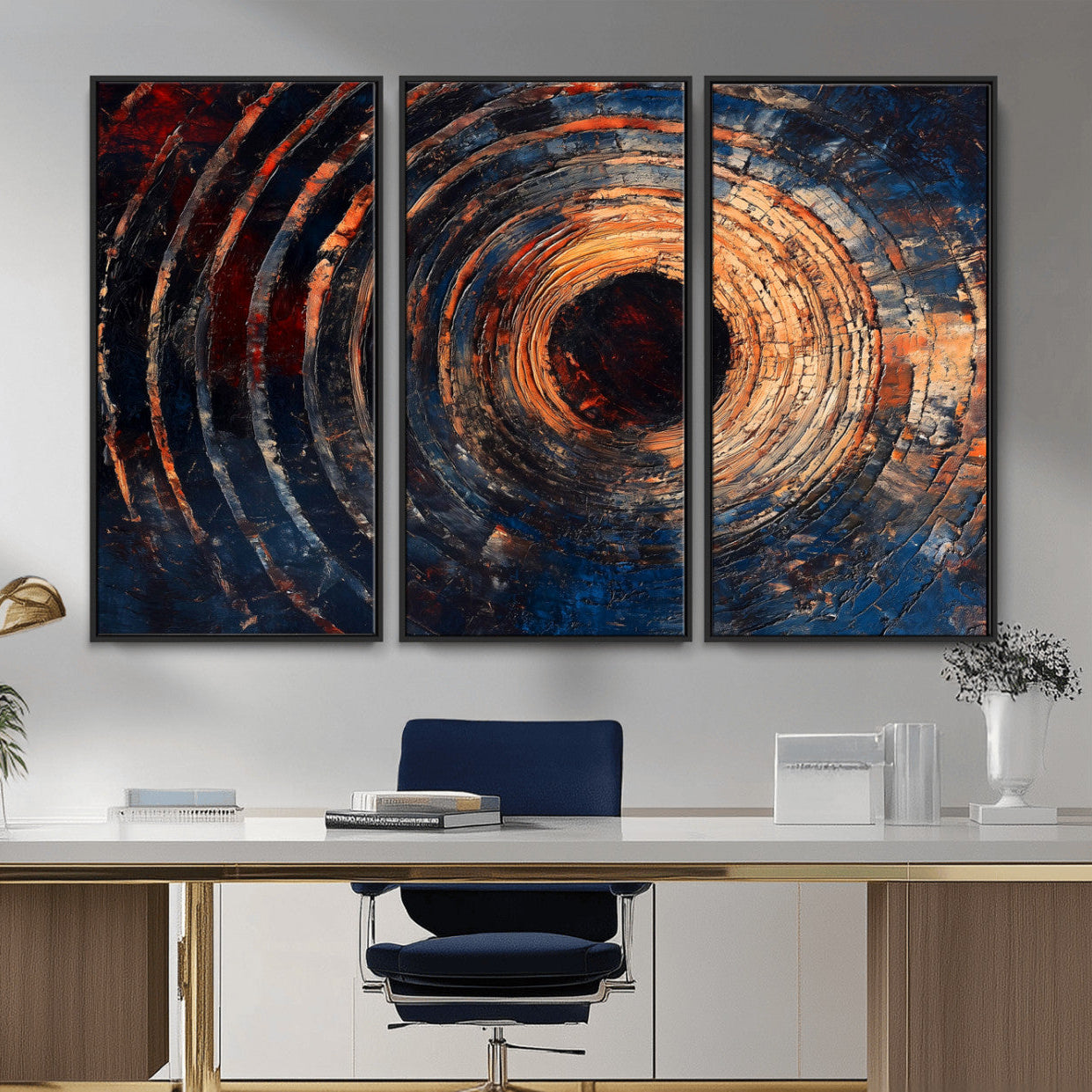 10017879-MGV-CV-36X24-Wood Tree Ring Wall Art Canvas Print – Framed Natural Wood Artwork, Rustic Tree Slice Perfect Decor for Home, Office