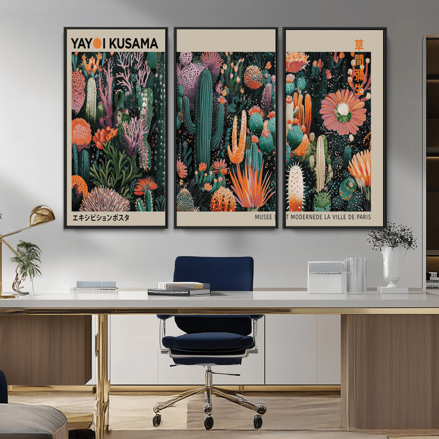 20505520-MGV-CV-36X24-Yayoi Kusama Art Print Canvas – Abstract Mount Fuji Japanese Wall Art Contemporary Modern Artwork for Home, Office