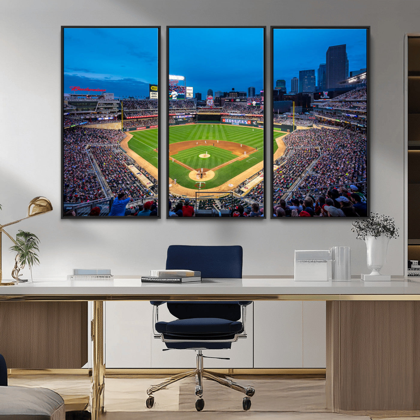 -Target Field Stadium Wall Art Canvas Print – Minnesota Twins Baseball Team Iconic Ballpark Scene for home, office