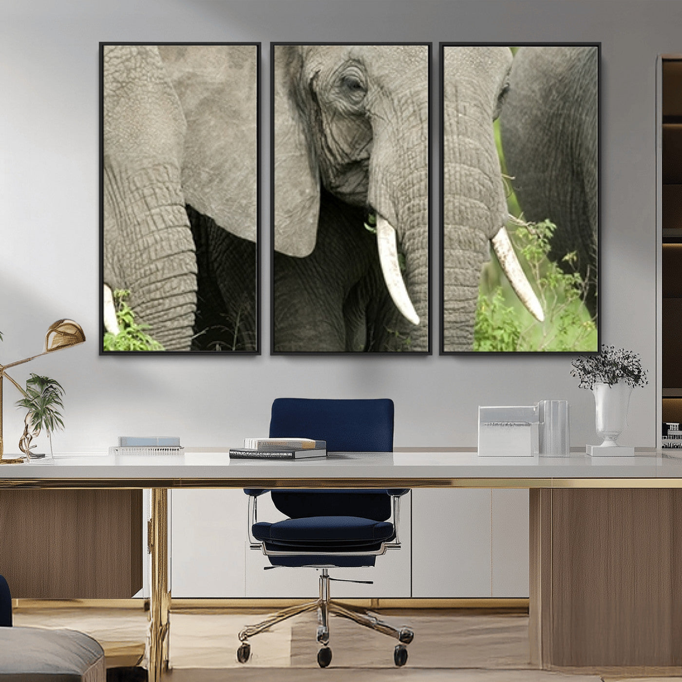 -Wild Elephant Wall Art Canvas Print