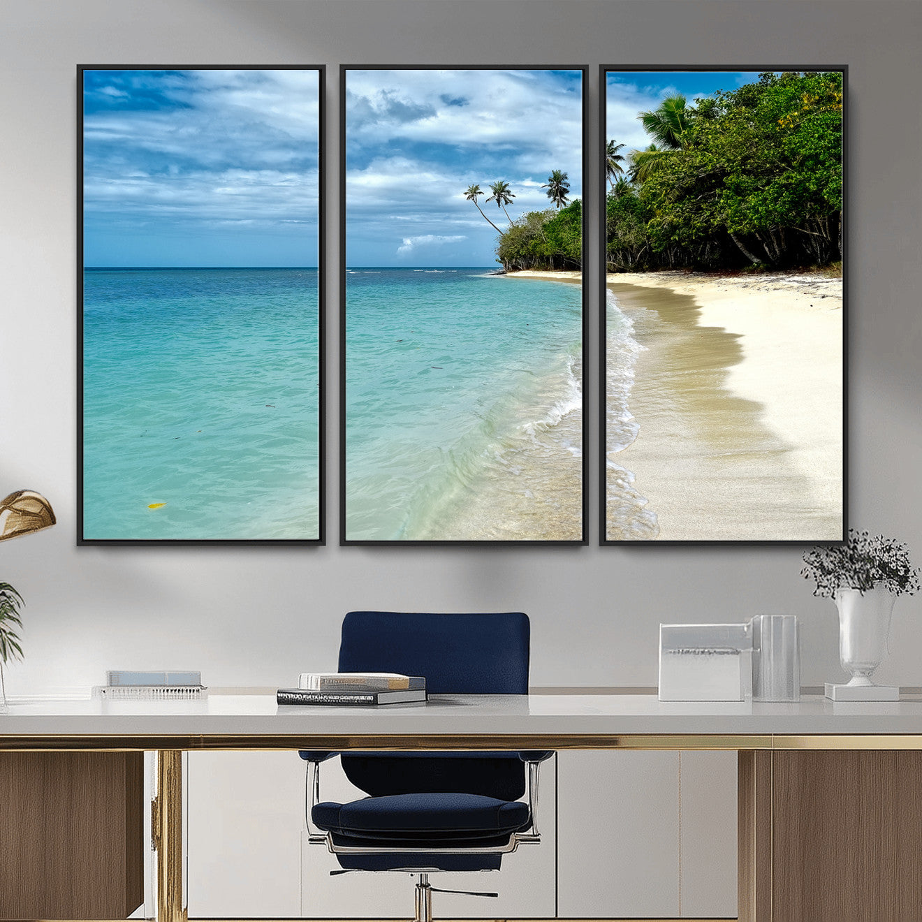 50626792-MGV-CV-36X24 - Puerto Rico Beach Paradise Wall Art – Tropical Coastal Print