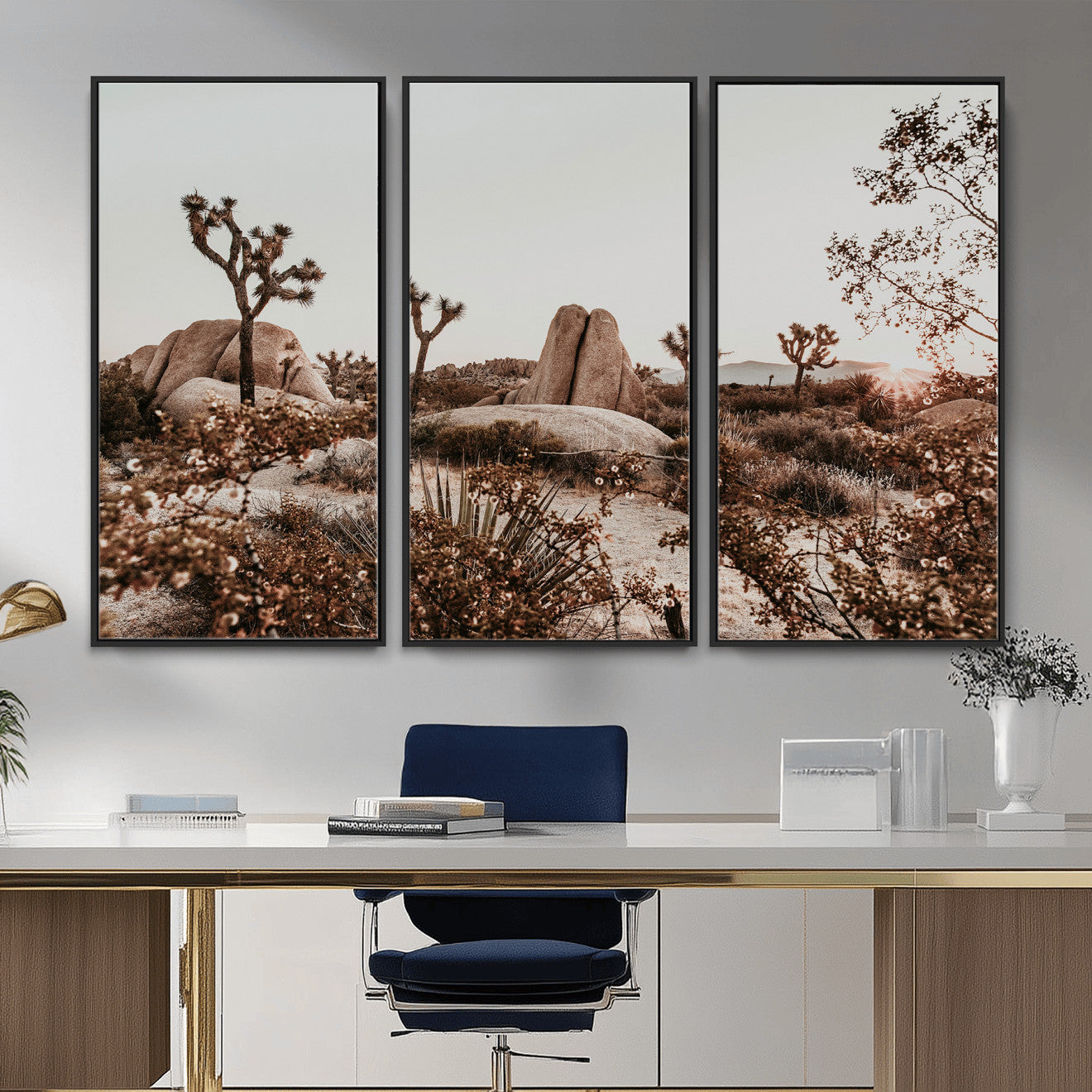 75778944-MGV-CV-36X24 - Joshua Tree Desert Canvas Wall Art Print - Desert Landscape Photography, Boho Southwest Wall Decor, Nature Canvas - Ready to Hang