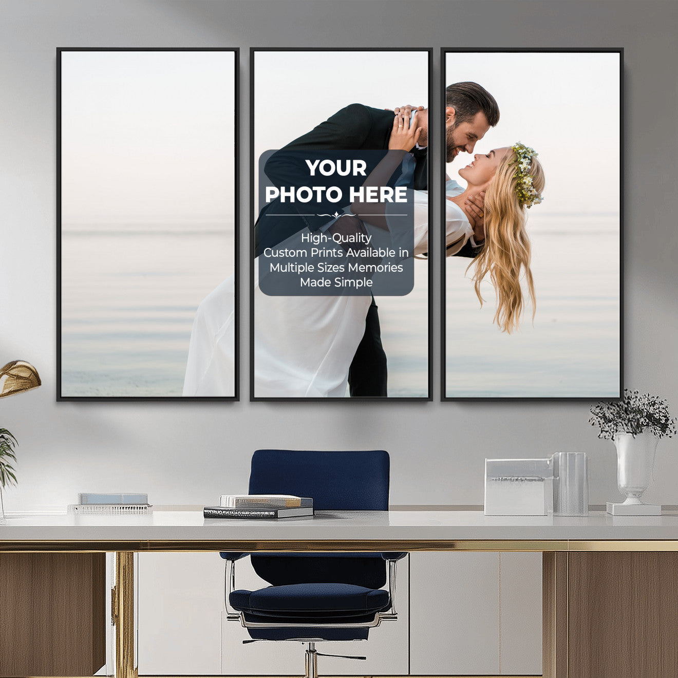 46573466-MGV-CV-48X32-3P - Custom Photo Canvas Print, Personalized Picture Wall Art, Your Image on Canvas, Family Portrait Gift