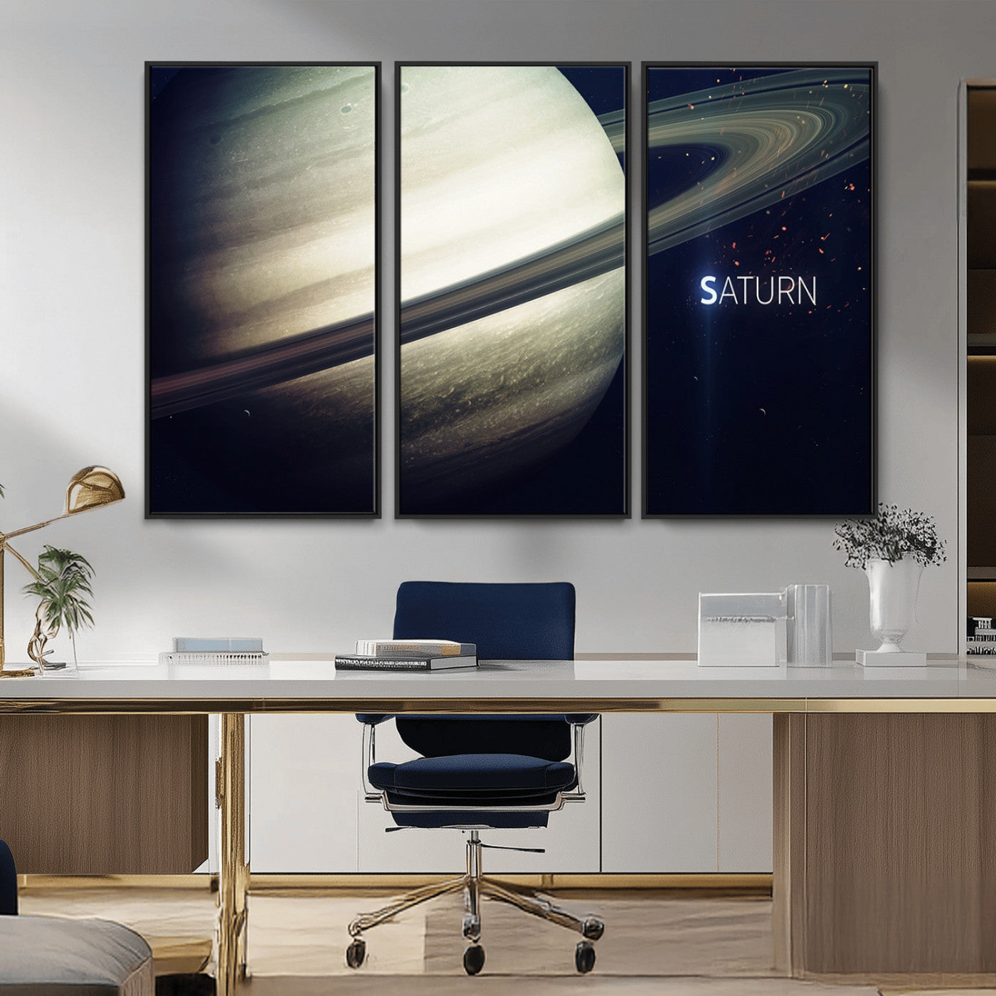 -Framed Saturn Wall Art Canvas Print