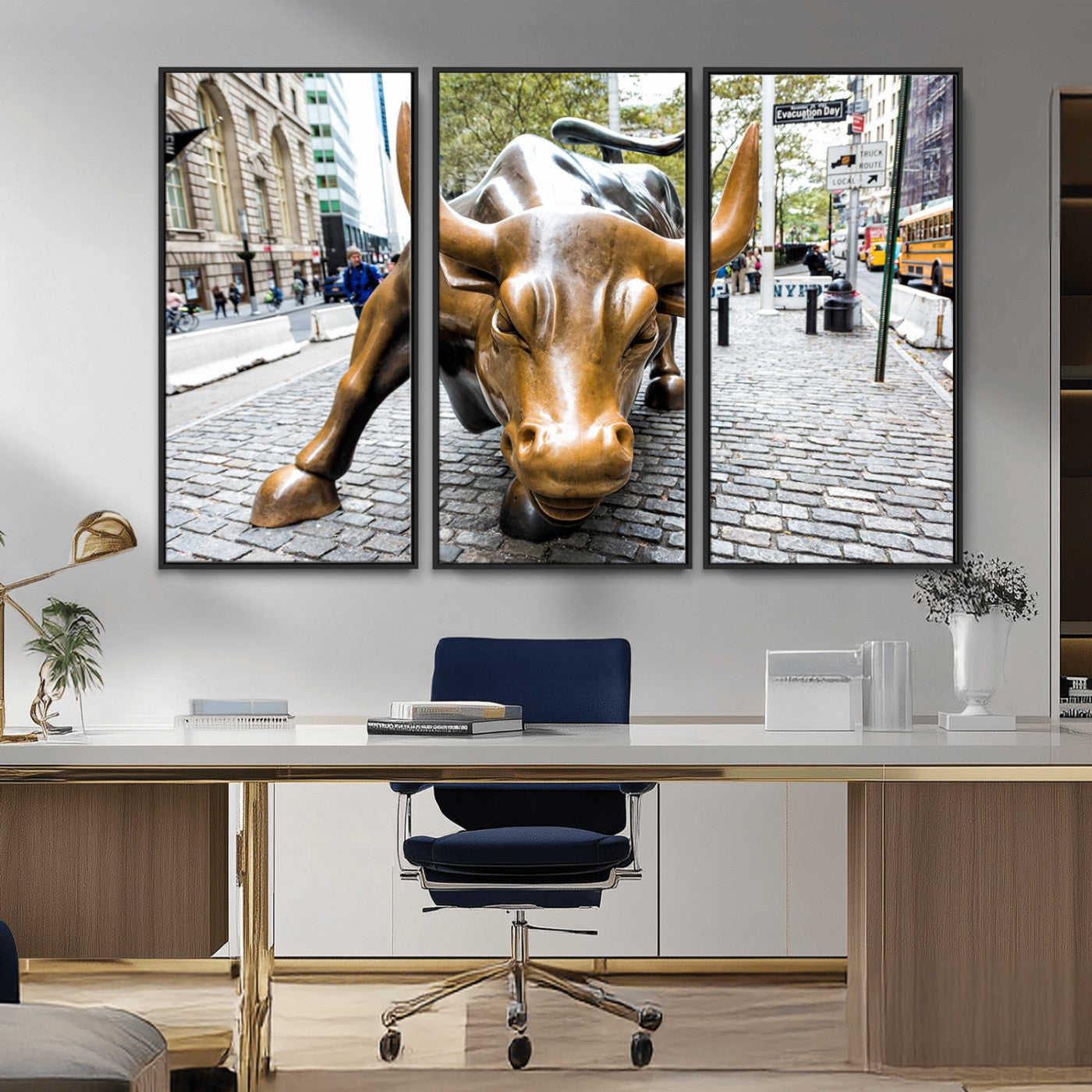 -Charging Bull Wall Art Canvas Print