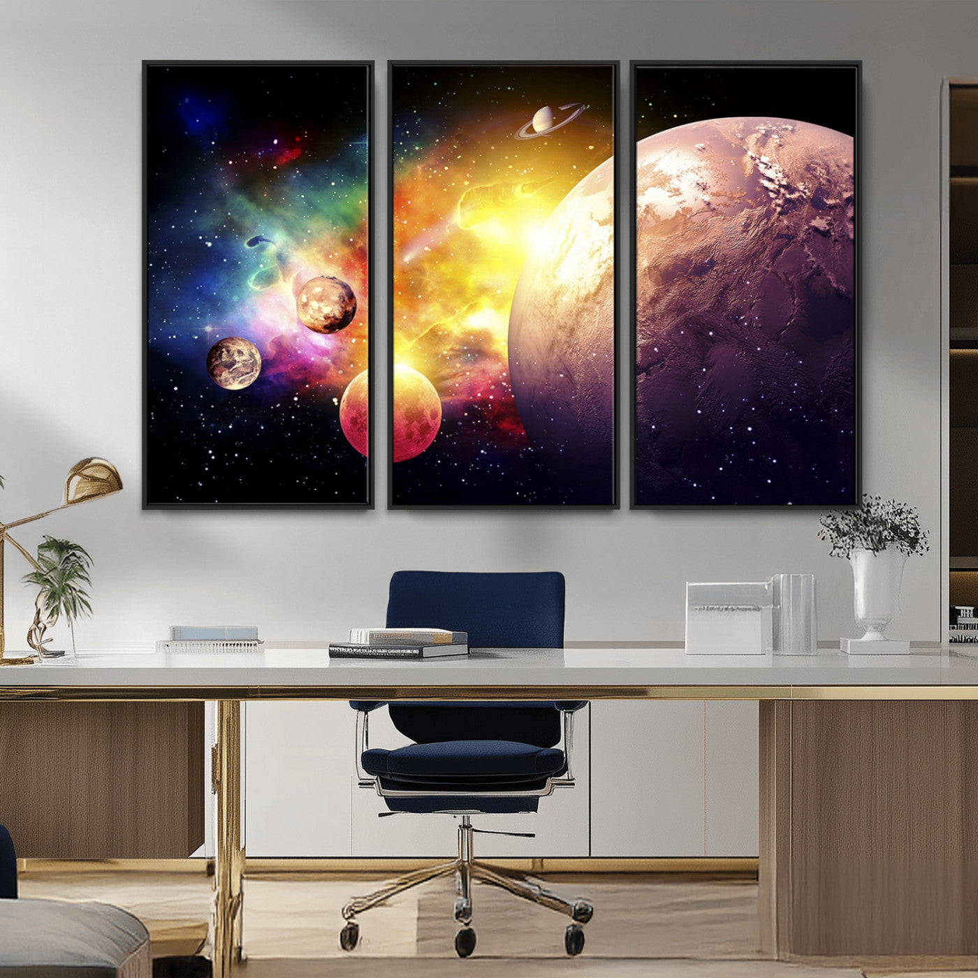 51843-MGV-FC-48X32-3P_Black-Space and Galaxy Canvas Print