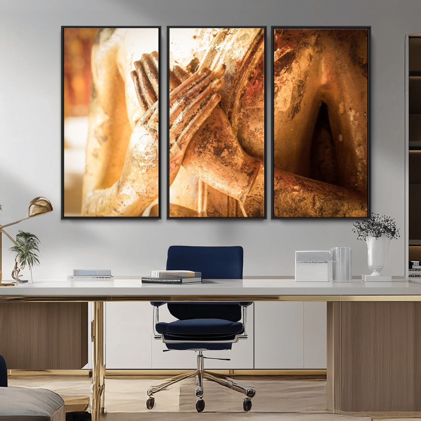 -Buddha Statue Hands Wall Art Canvas Print