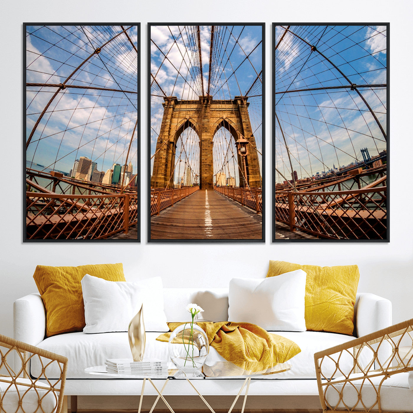 -Brooklyn Bridge Manhattan Wall Art Canvas Print