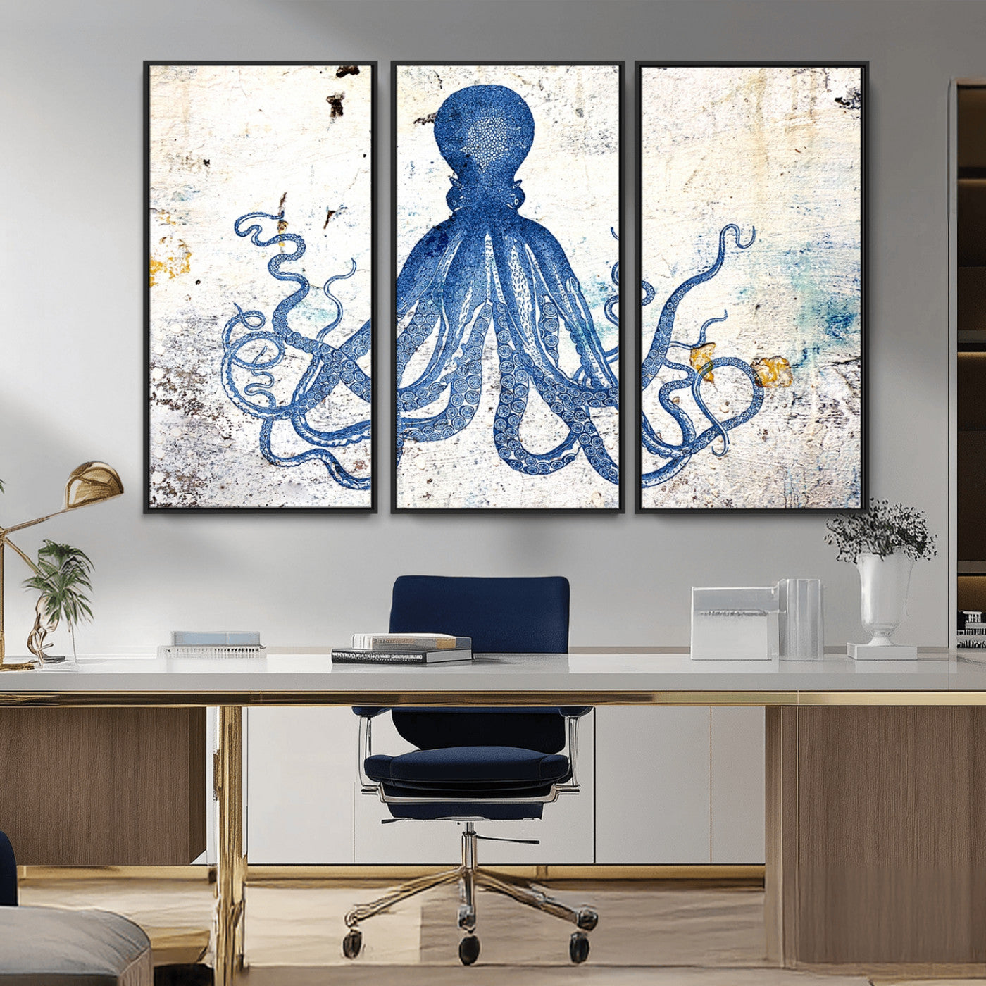 38211-MGV-CV-36X24-Octopus Canvas Wall Art | Coastal Marine Life Artwork for Living Room, Bedroom, or Office |
