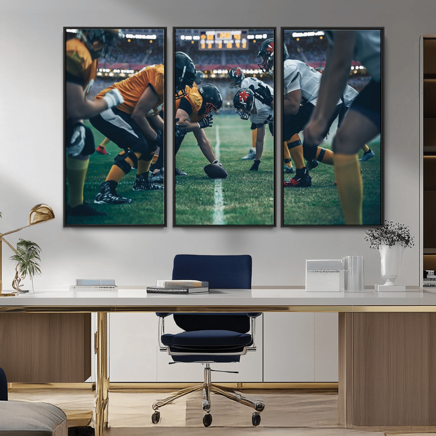 -American Football Playing Wall Art Canvas Print