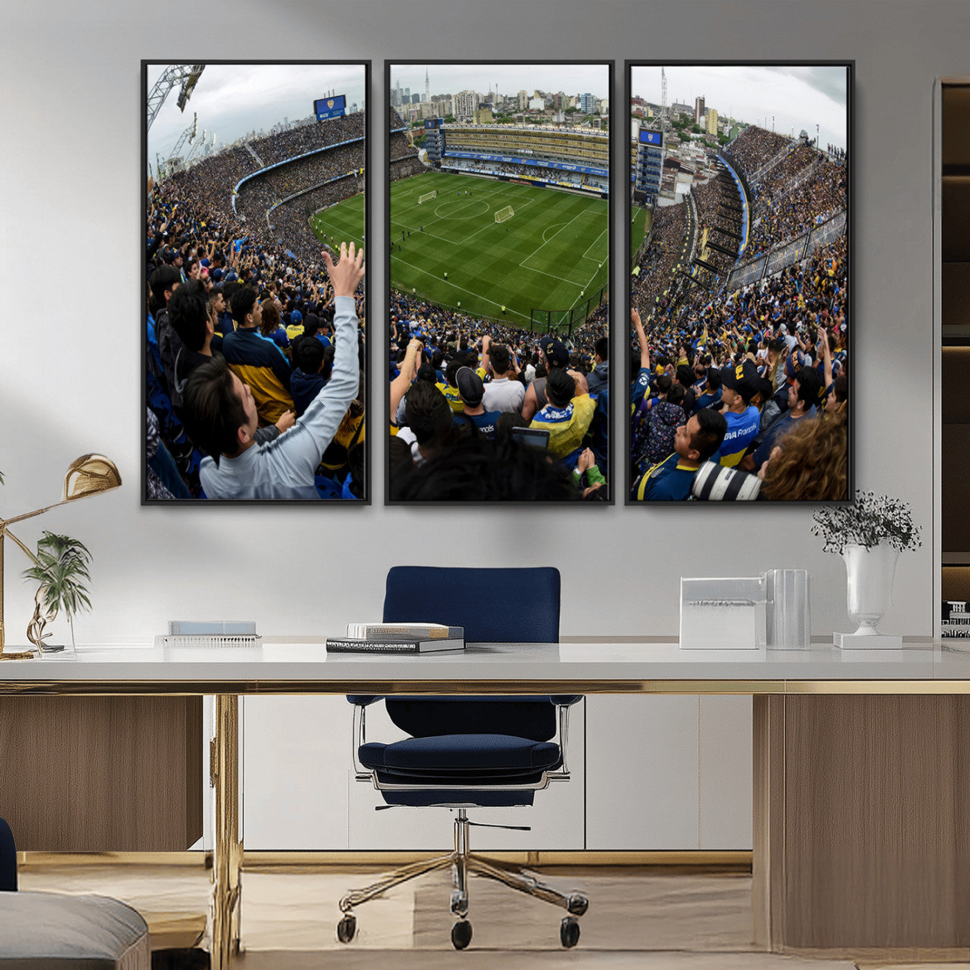 23173-MGV-CV-36X24-Boca Juniors Soccer Team Print - Buenos Aires Bombonera Stadium Wall Art Canvas Print