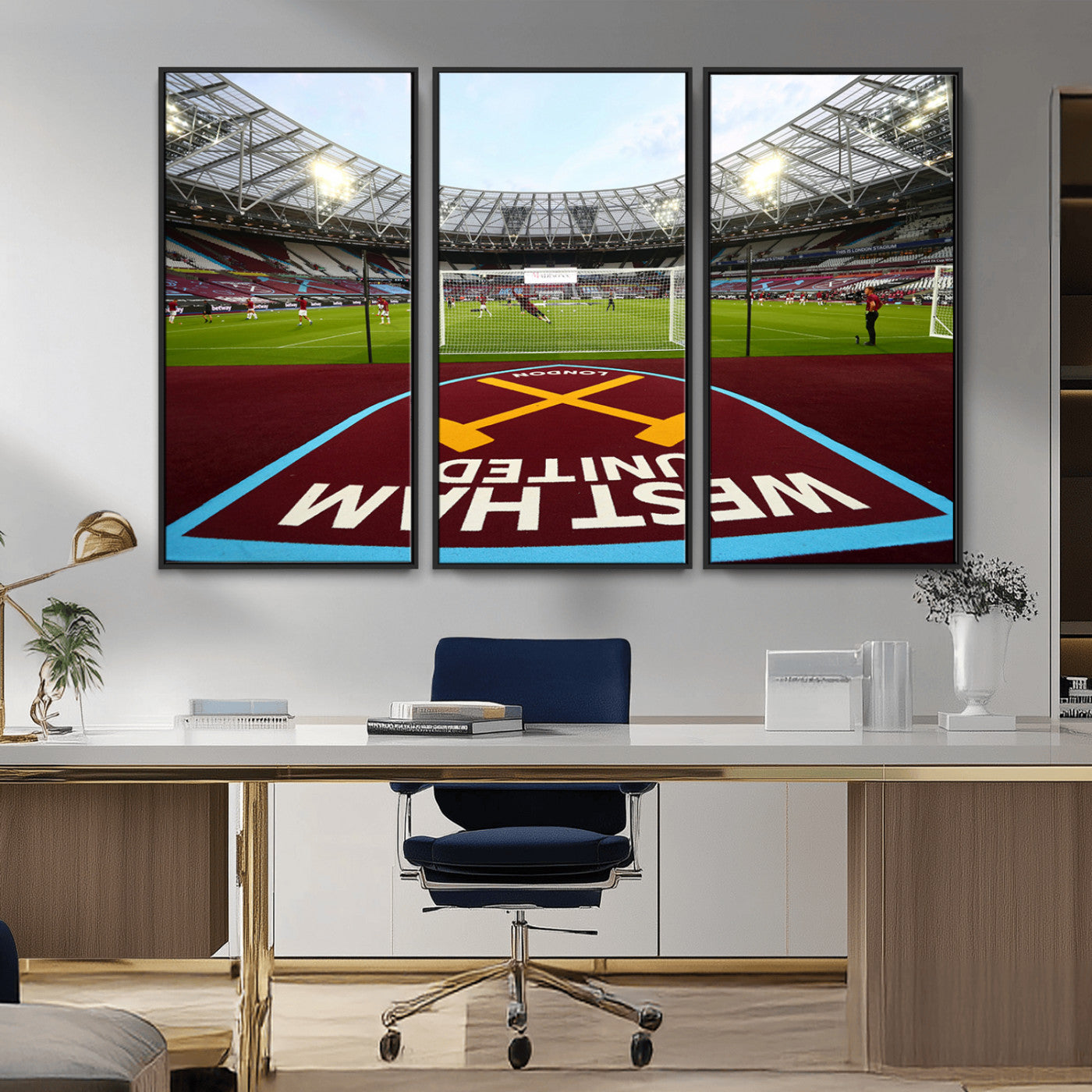 77367-MGV-FC-48X32-3P_Black-West Ham United FC Stadium Canvas Wall Art – London Stadium Football Print – Premier League Team