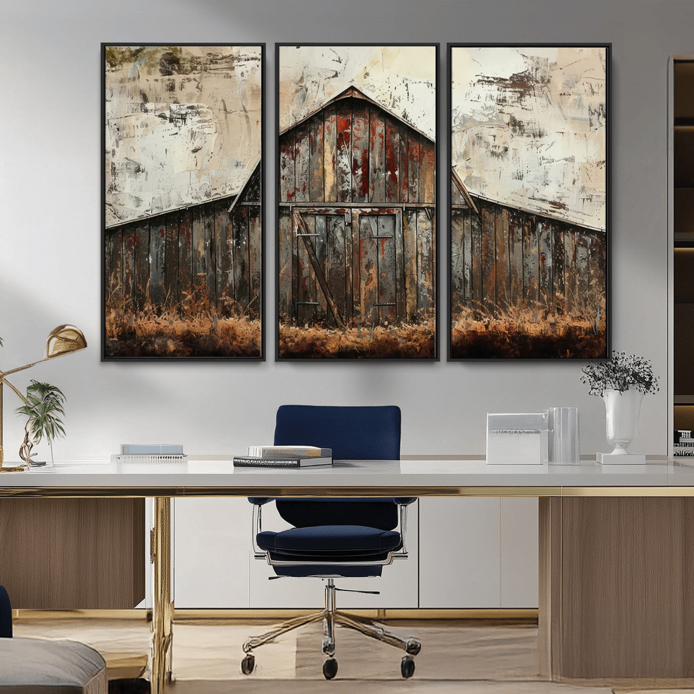 -Rustic Barn Wall Art | Farmhouse Wall Decor Canvas Print | Ready to Hang Barn Decor for Cabin or