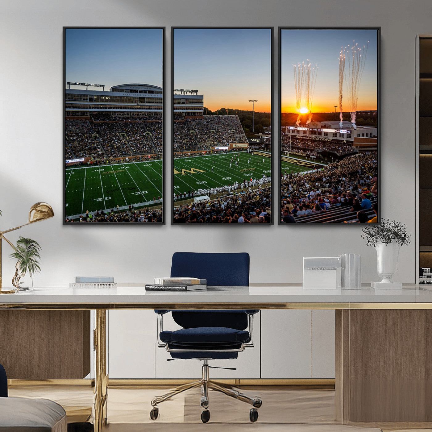 29253-MGV-CV-36X24-Demon Deacons Football Team Print Canvas- Winston-Salem Allegacy Federal Credit Union Stadium Wall
