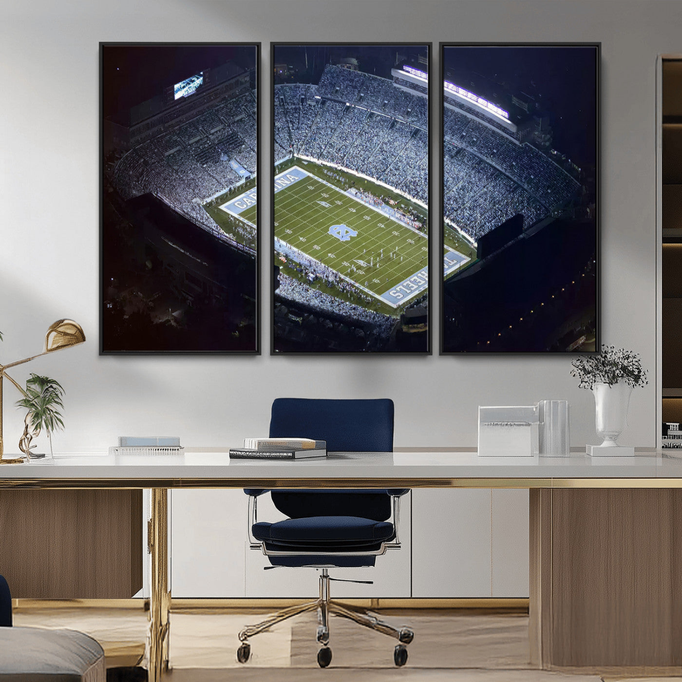 88375-MGV-CV-36X24-University of North Carolina Tar Heels Football Team Print - Chapel Hill Kenan Memorial Stadium