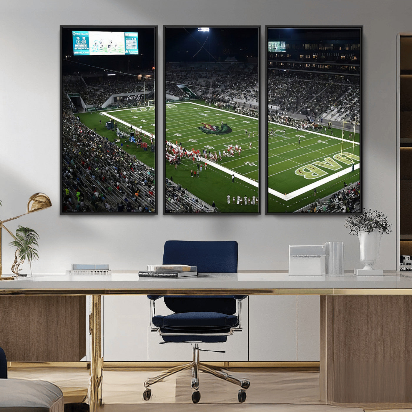 -UAB Blazers Football Team Print - Birmingham Protective Stadium Wall Art Canvas Print