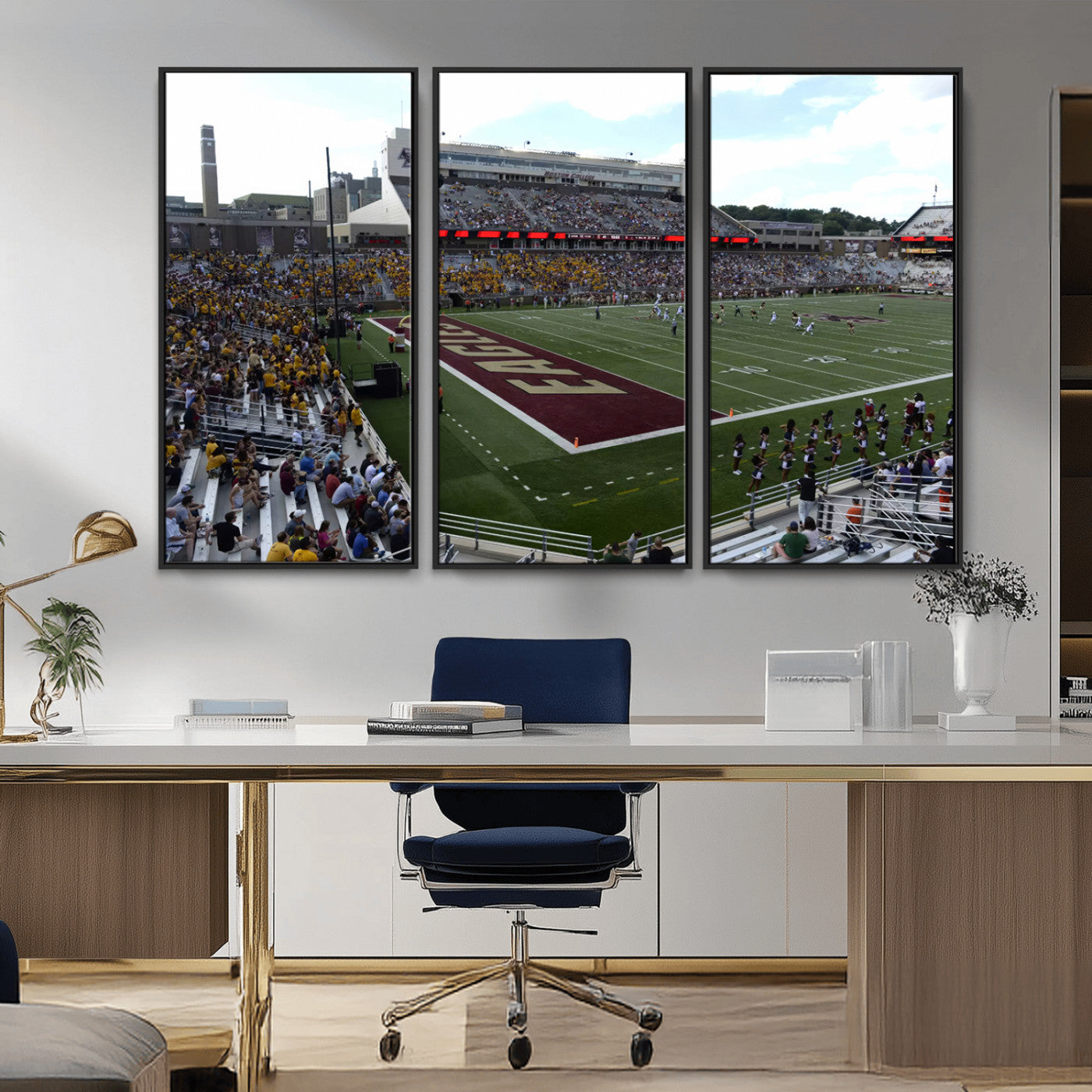 61503-MGV-FC-48X32-3P_Black-Boston College Eagles Football Team Print - Boston Alumni Stadium Wall Art Canvas Print