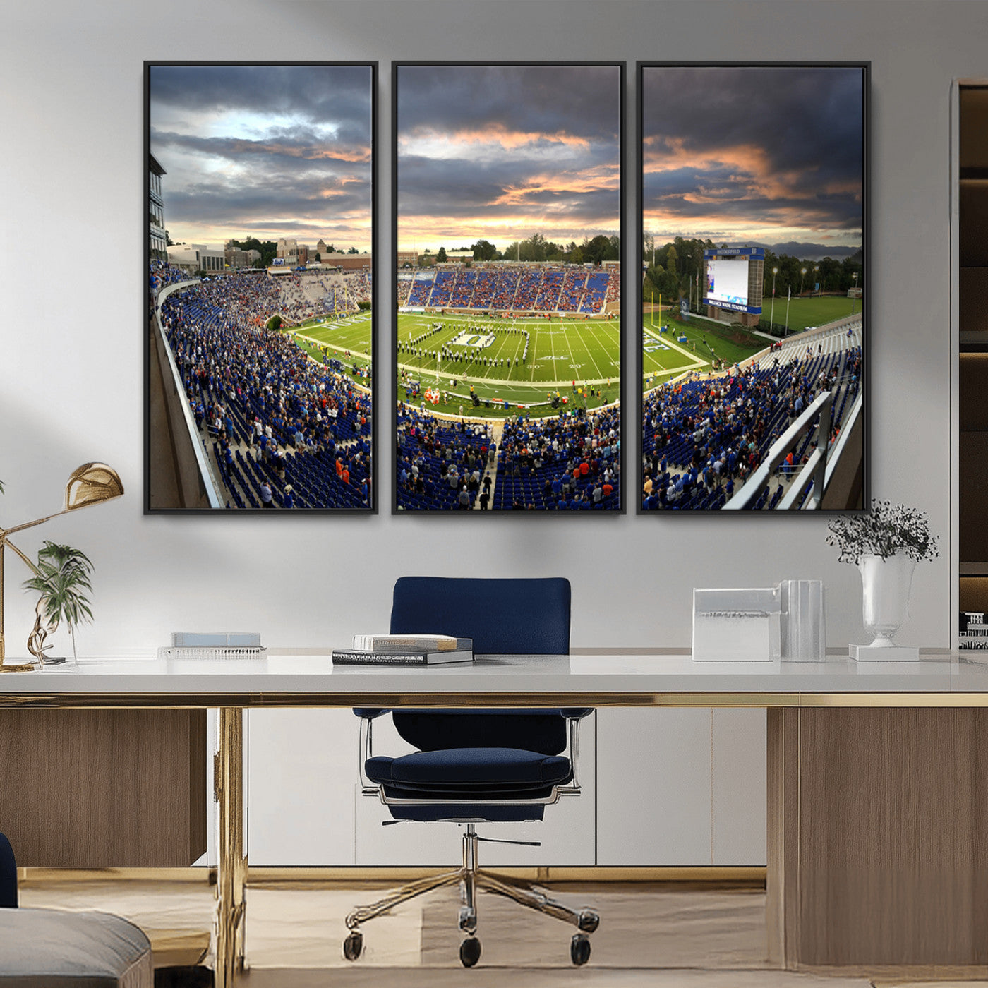 -Duke University Blue Devils Football Team Print - Durham Wallace Wade Stadium Wall Art Canvas Print
