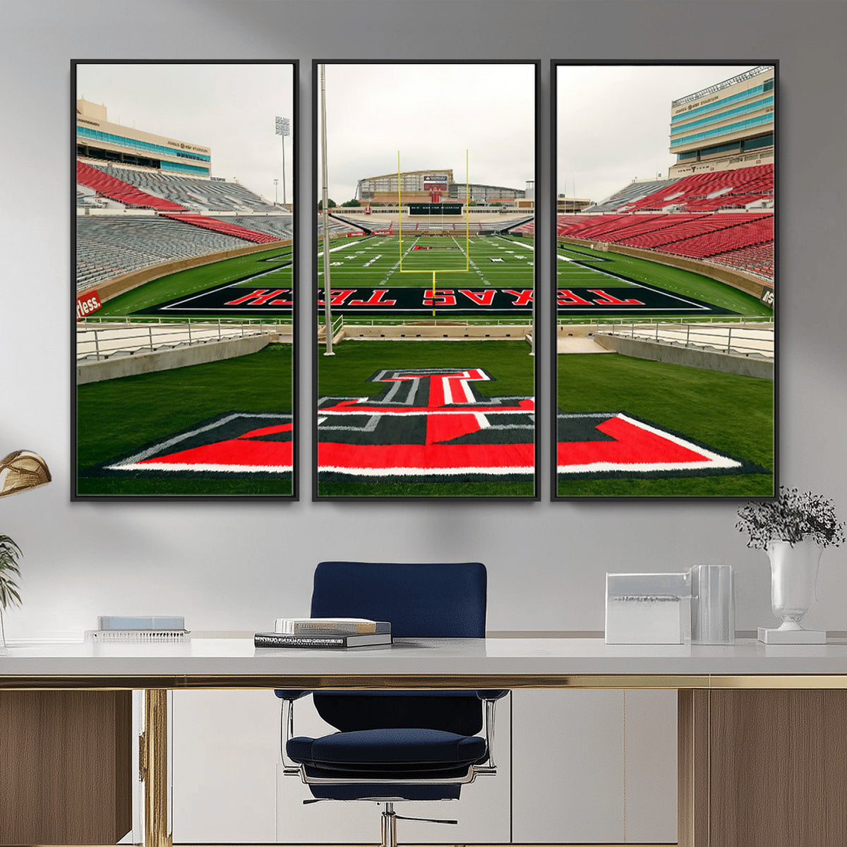 43169-PAN-FL-20X10 - Texas Tech Red Raiders Football Team Print - Lubbock Jones AT&T Stadium Wall Art Canvas Print