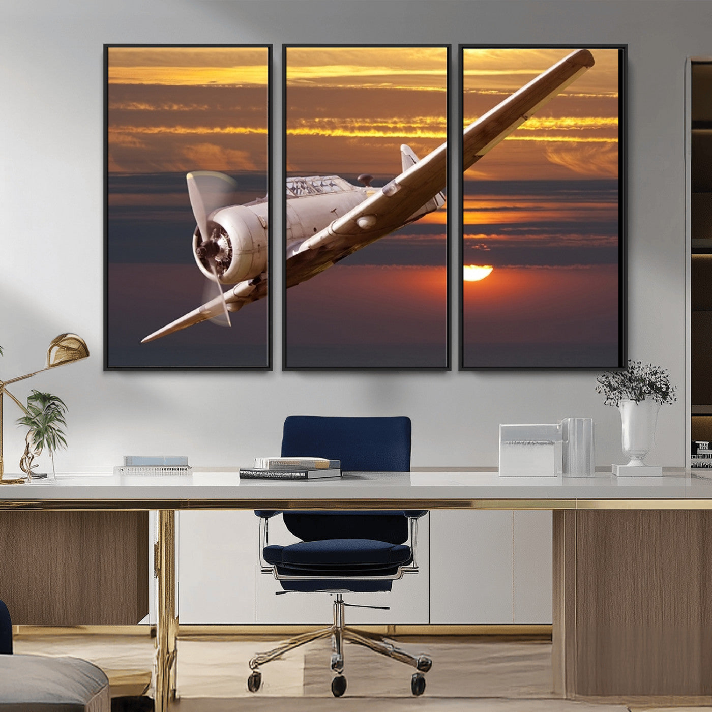-Old War Plane Wall Art Canvas Print