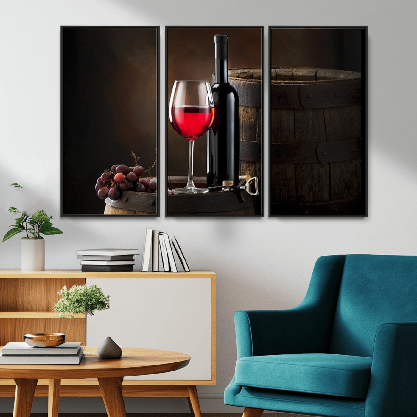 -Red Wine and Bottle Canvas Print