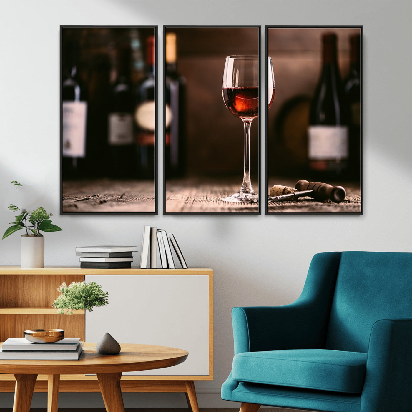 -Red Wine and Bottle Canvas Print