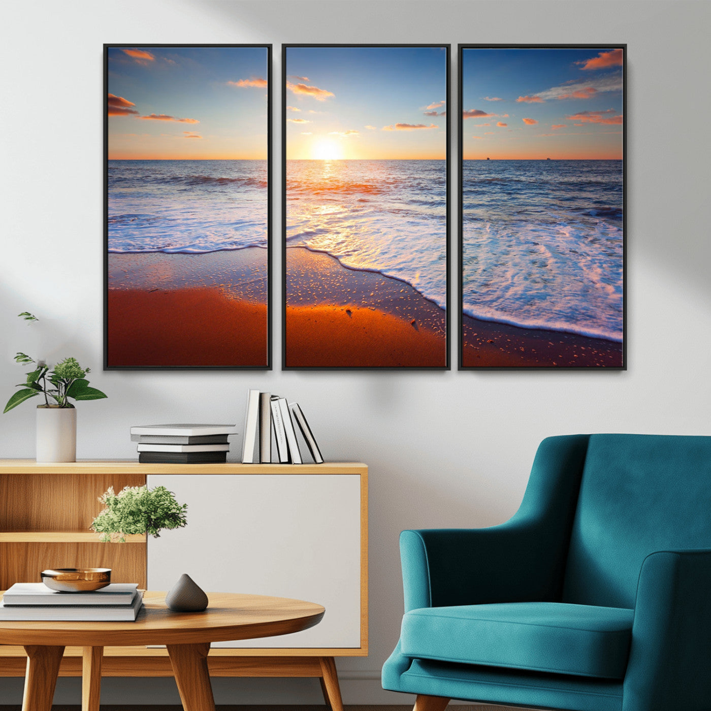 96736-MGV-CV-36X24-Ocean Beach Canvas Wall Art Beach Canvas, Coastal Sunset Tropical Island Beach Sunset Artwork Print for Living Room Home Office Decor, Beach Wall Art, Sea Wall Art