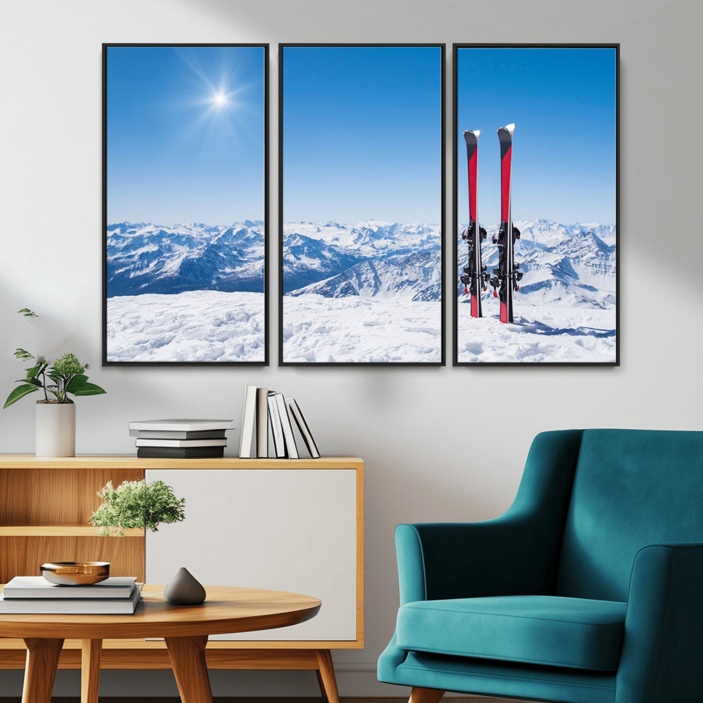 -Ski Season Snow Wall Art Canvas Print