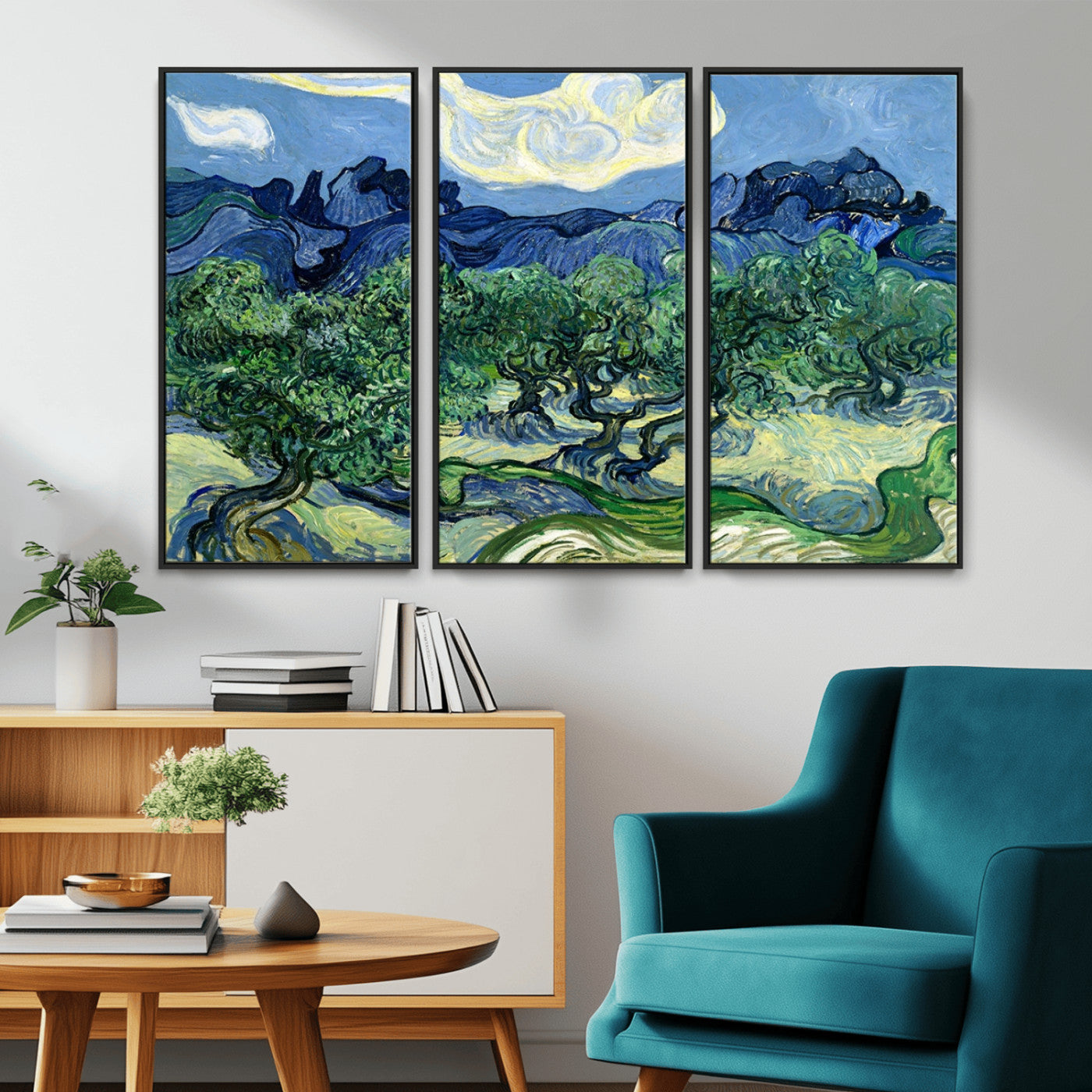 80252-MGV-FC-48X32-3P_Black-Olive Trees Van Gogh Wall Art Canvas Print
