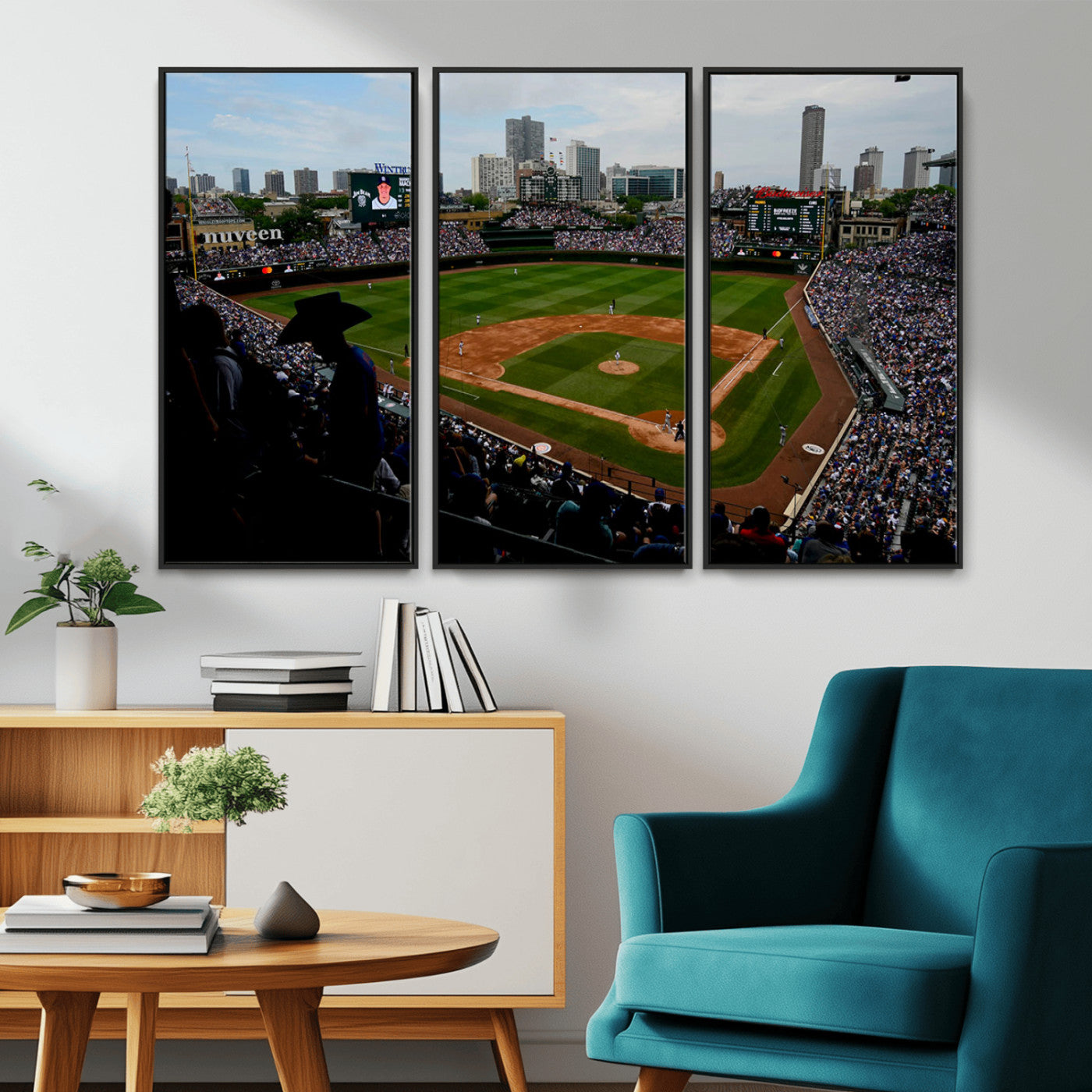 -Chicago Cubs Baseball Team Print - Wrigley Field Stadium Wall Art Canvas Print