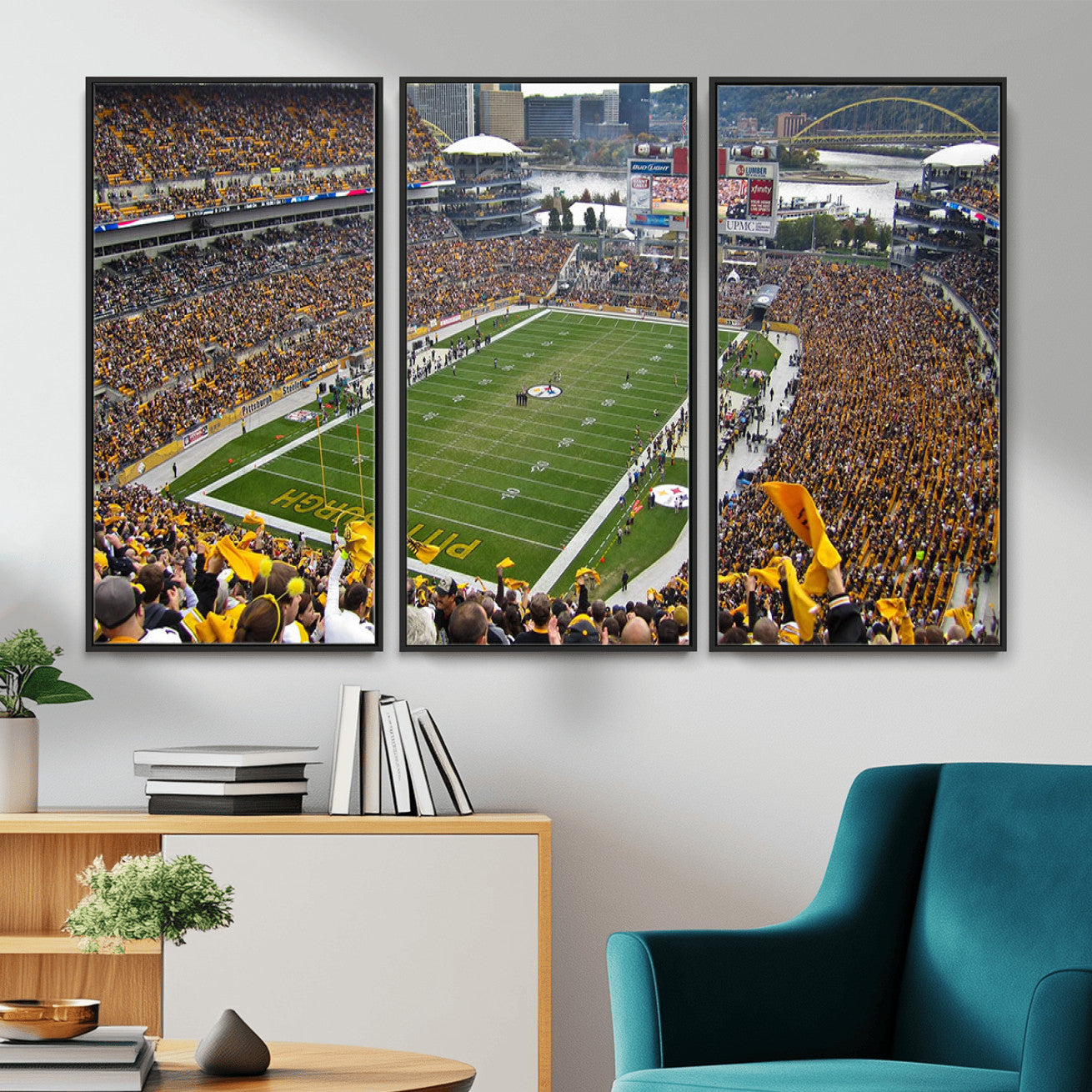 51419-MGV-FC-48X32-3P - Pittsburgh Steelers Print - Pittsburgh Heinz Field Stadium Wall Art Canvas Print