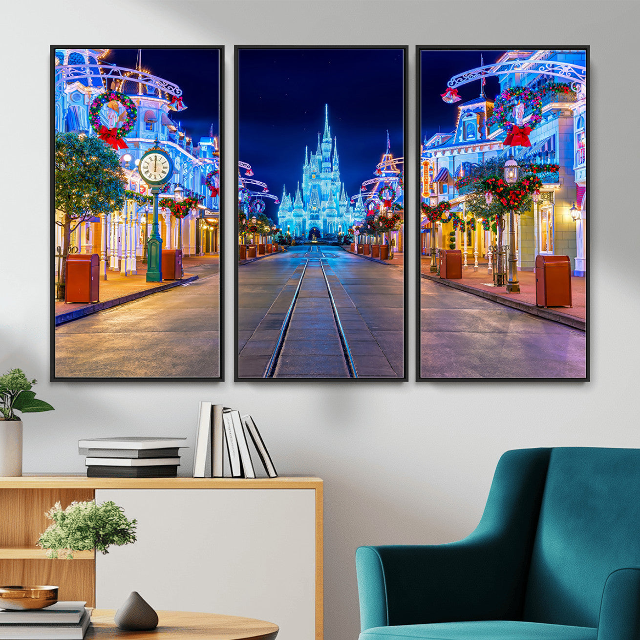 12470-MGV-CV-36X24 - Disney Wall Art | Castle Large Wall Art Disney Magic Kingdom Print for Kids Room Decoration | Disney