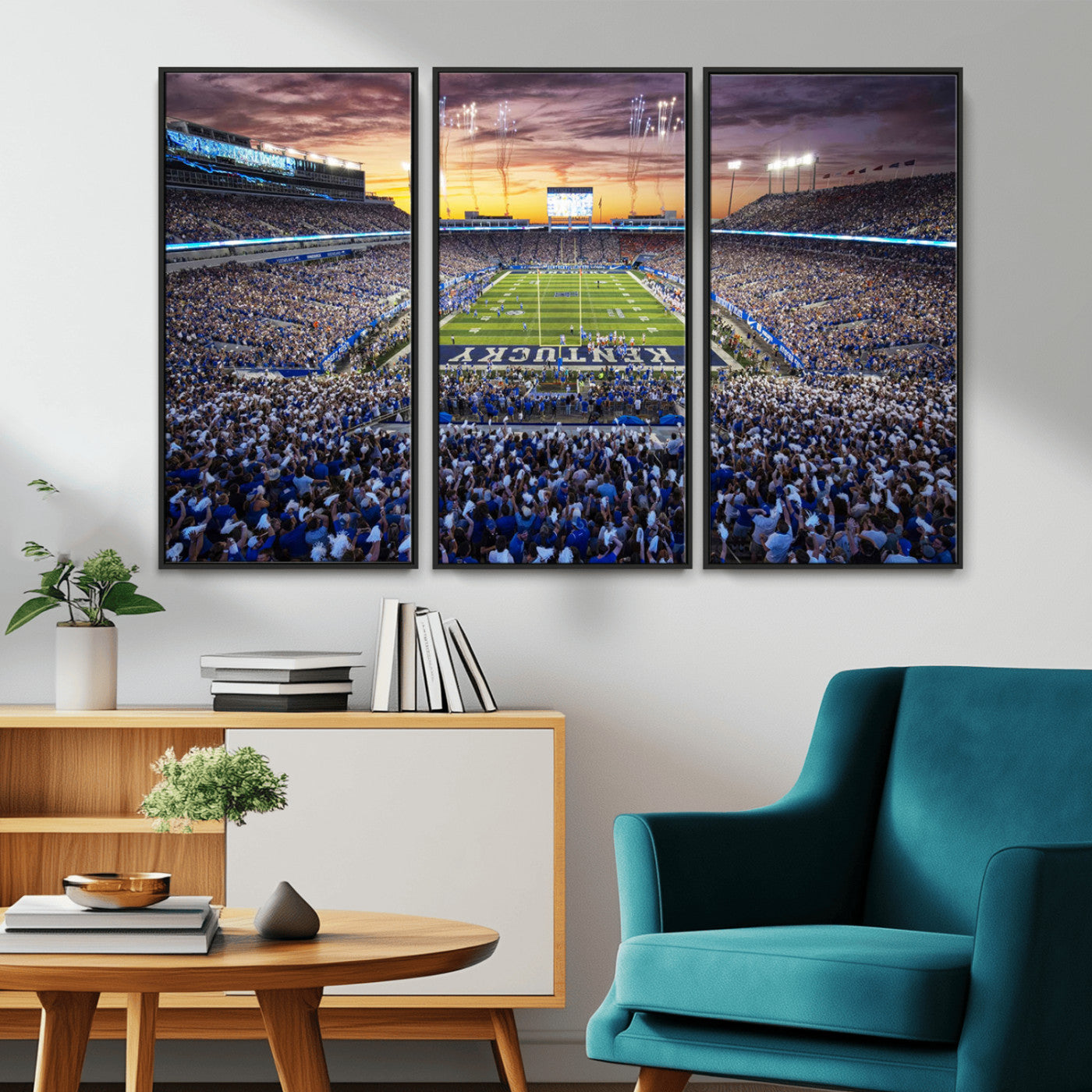 78524-MGV-FC-48X32-3P_Black-Kroger Field Wall Art Print - Kentucky Stadium Wall Art Print - Sunset Football Stadium Wall Decor -