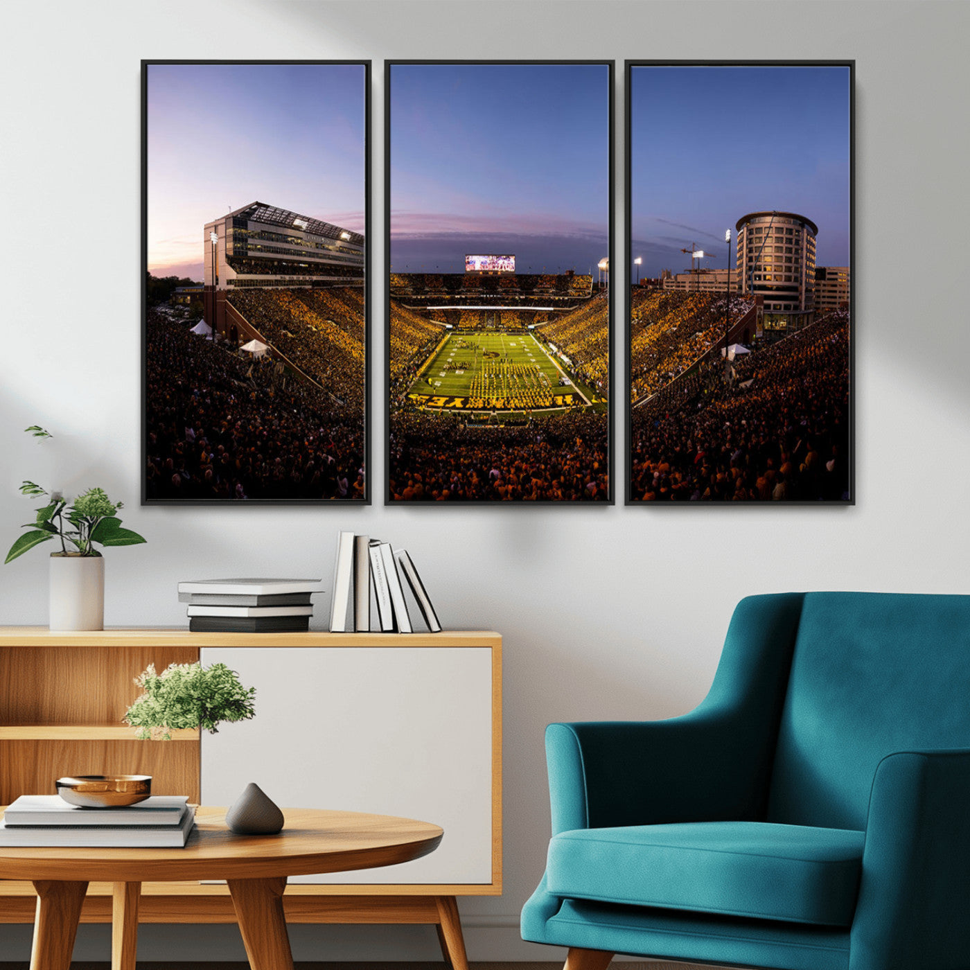 82557-MGV-CV-36X24-Iowa Hawkeyes Kinnick Stadium Wall Art Canvas Print, Framed Iowa Hawkeyes Kinnick Stadium Canvas