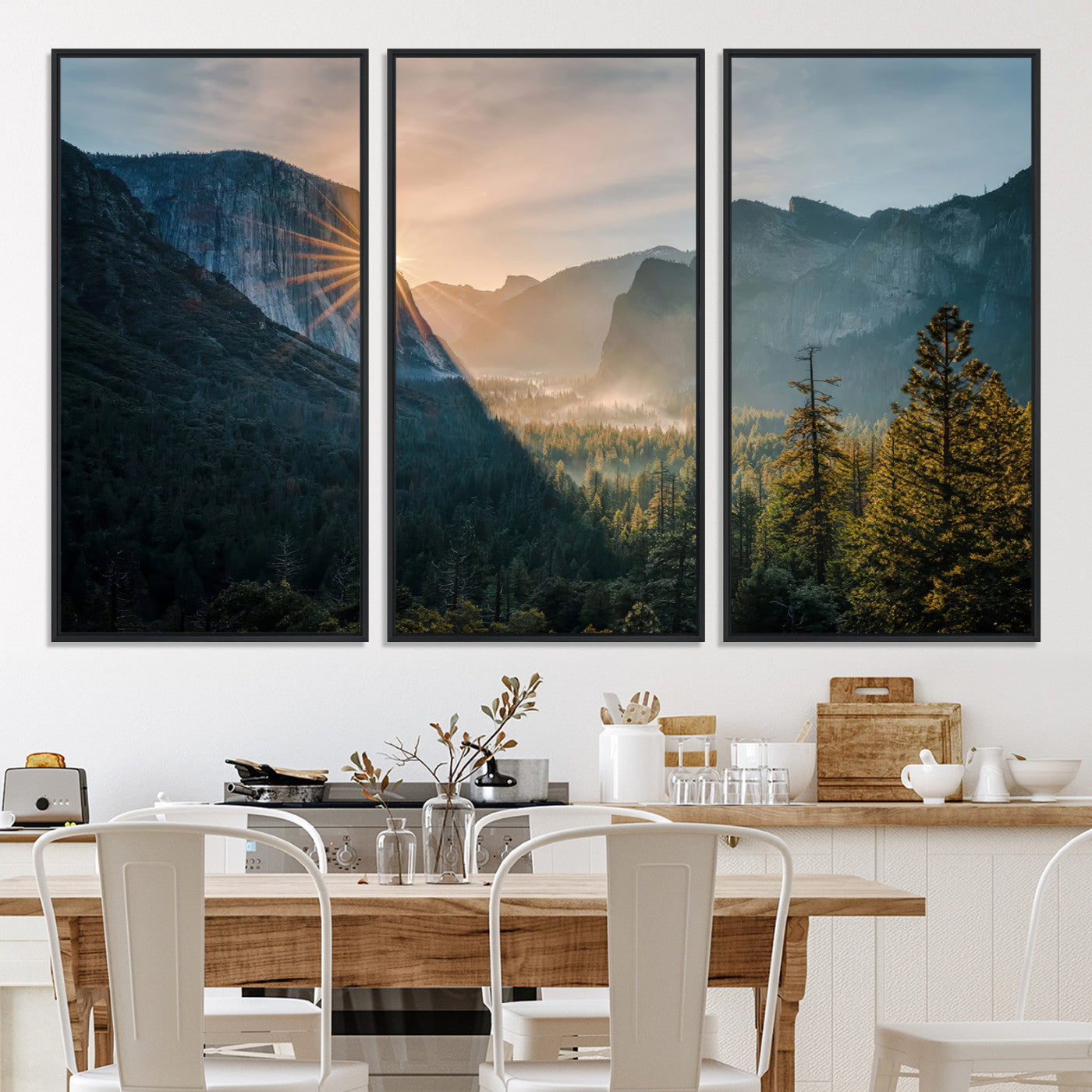 51605481-MGV-CV-36X24-Yosemite Valley Wall Art Canvas Print – Framed Mountain Landscape National Park Scenic Nature Artwork for Home Office